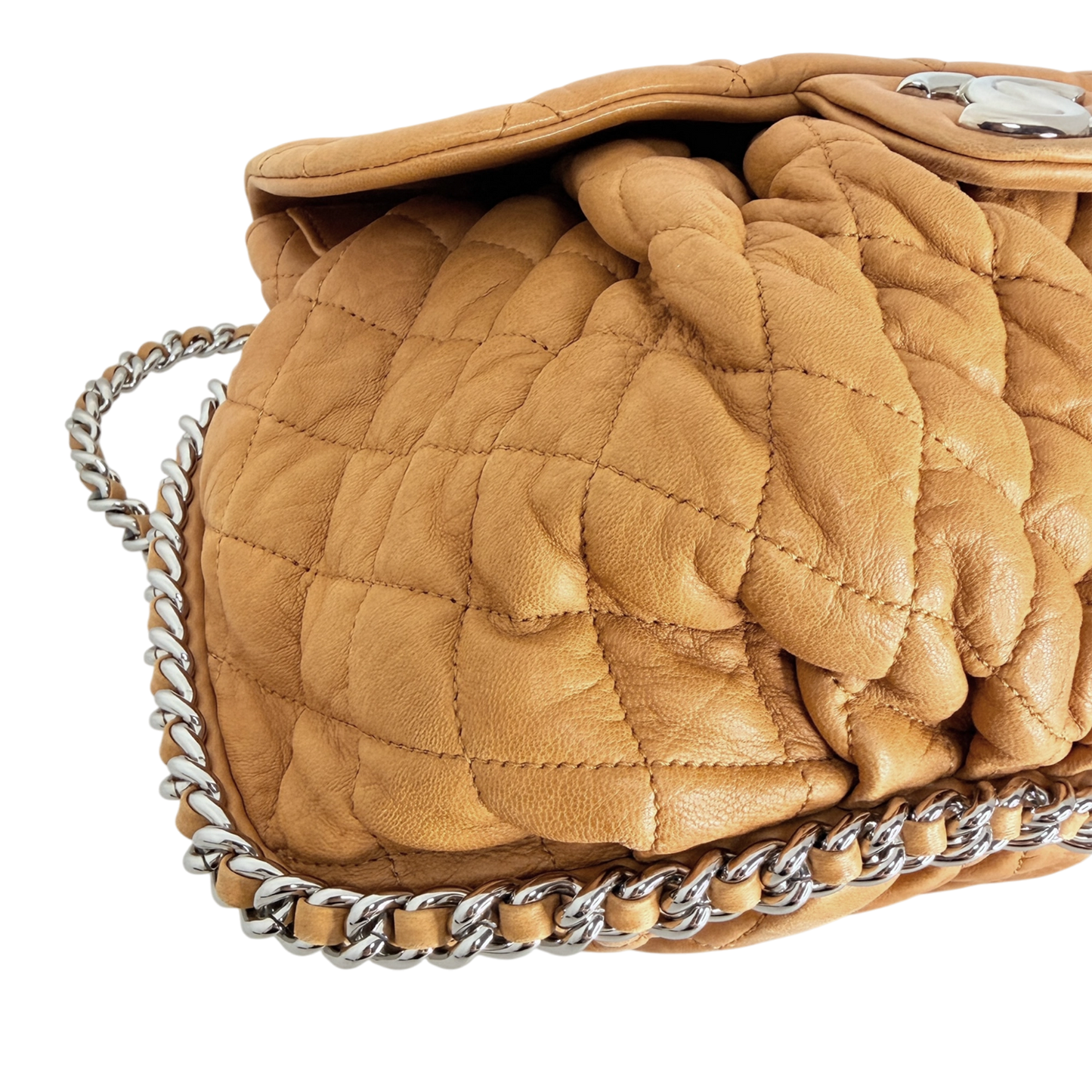 Chanel Chain Around Timeless Flap Bag hellbraun Leder CC-Logo / gut Chanel