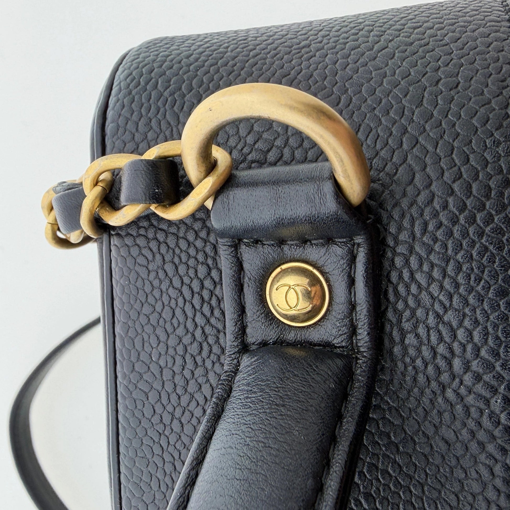 Chanel CC Filigree Vanity Case Large Leder schwarz / sehr gut Chanel