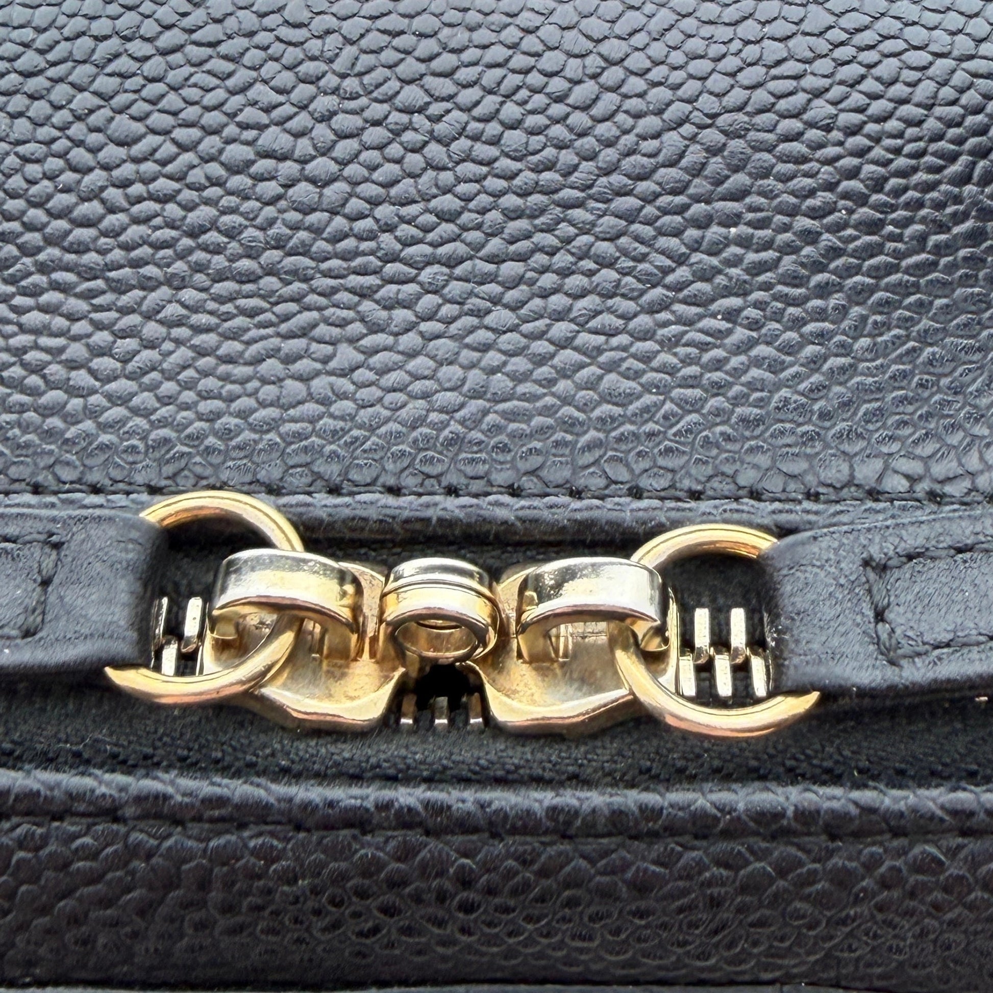 Chanel CC Filigree Vanity Case Large Leder schwarz / sehr gut Chanel