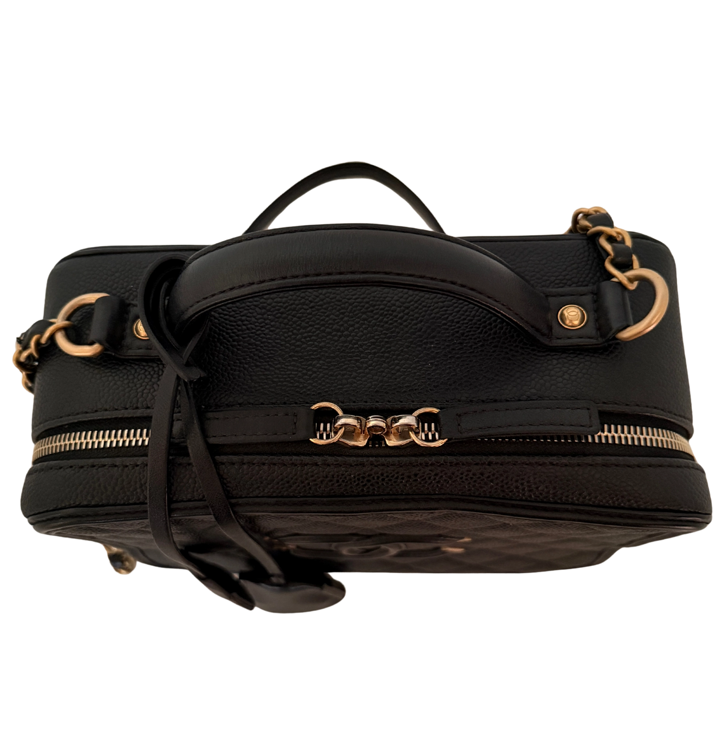 Chanel CC Filigree Vanity Case Large Leder schwarz / sehr gut Chanel
