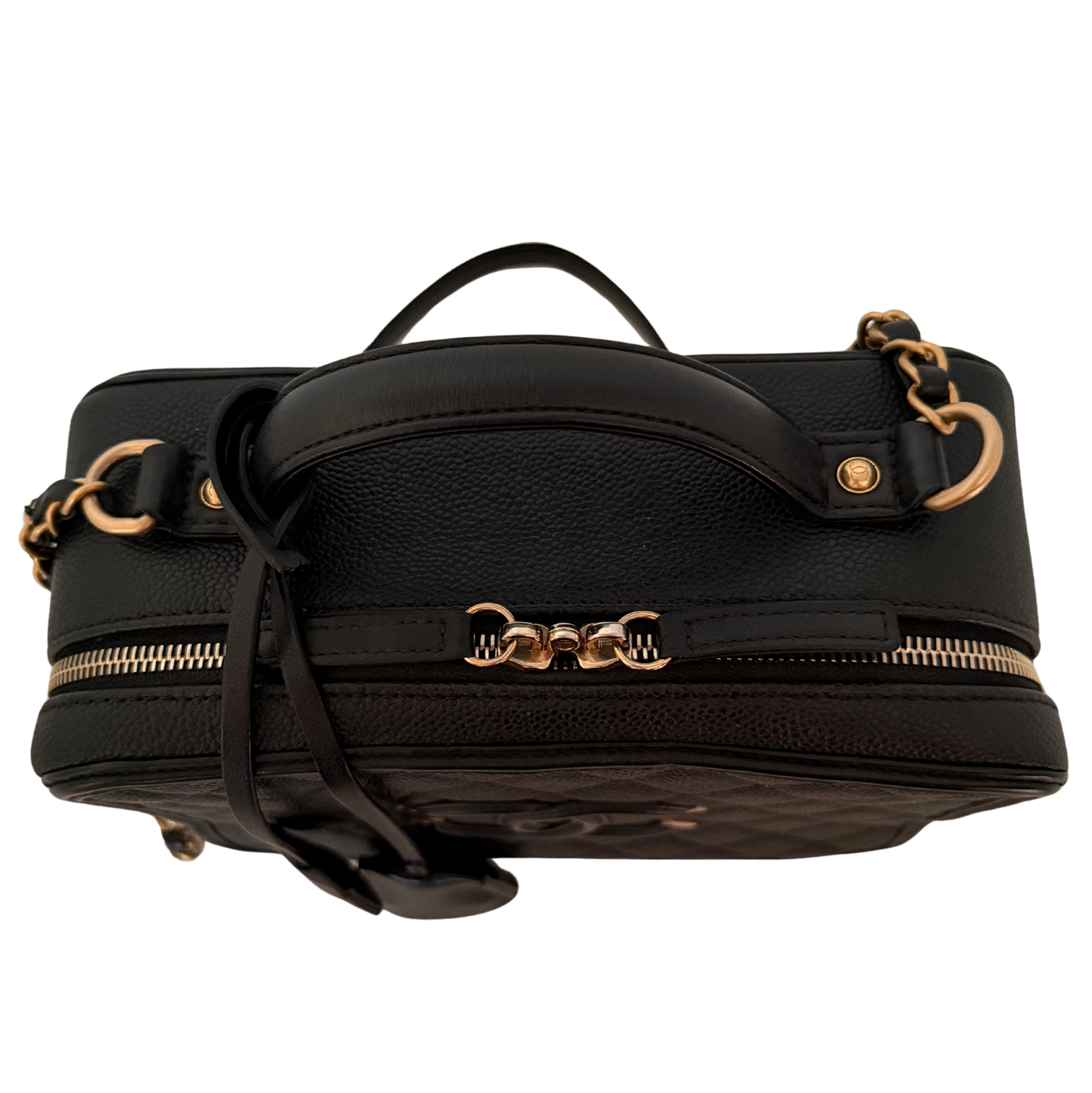 Chanel CC Filigree Vanity Case Large Leder schwarz / sehr gut Chanel