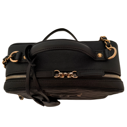 Chanel CC Filigree Vanity Case Large Leder schwarz / sehr gut Chanel