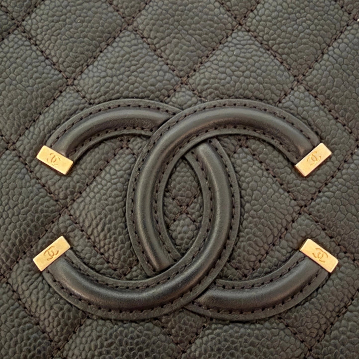 Chanel CC Filigree Vanity Case Large Leder schwarz / sehr gut Chanel
