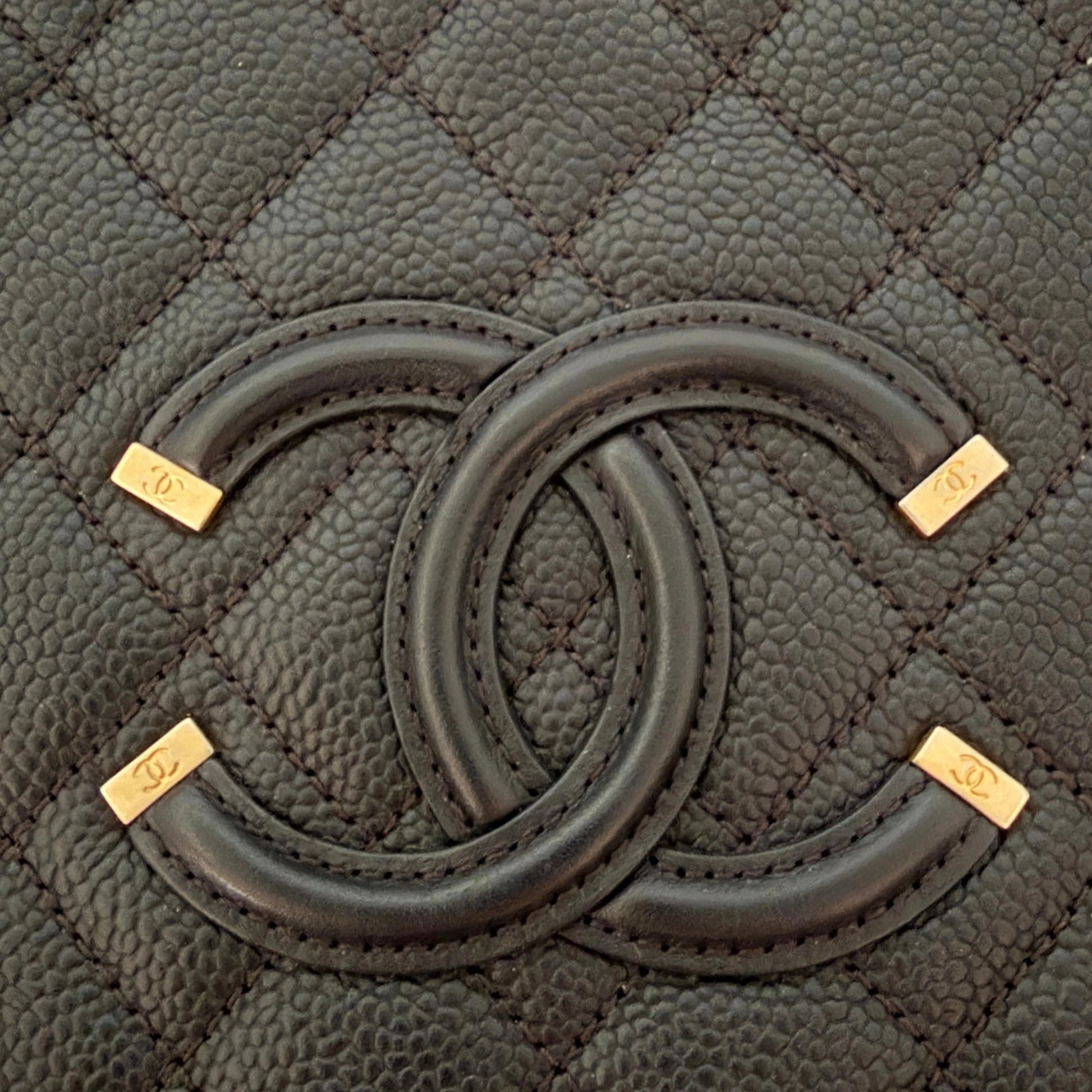 Chanel CC Filigree Vanity Case Large Leder schwarz / sehr gut Chanel