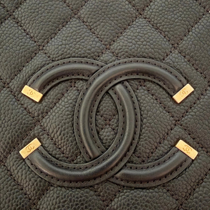 Chanel CC Filigree Vanity Case Large Leder schwarz / sehr gut Chanel