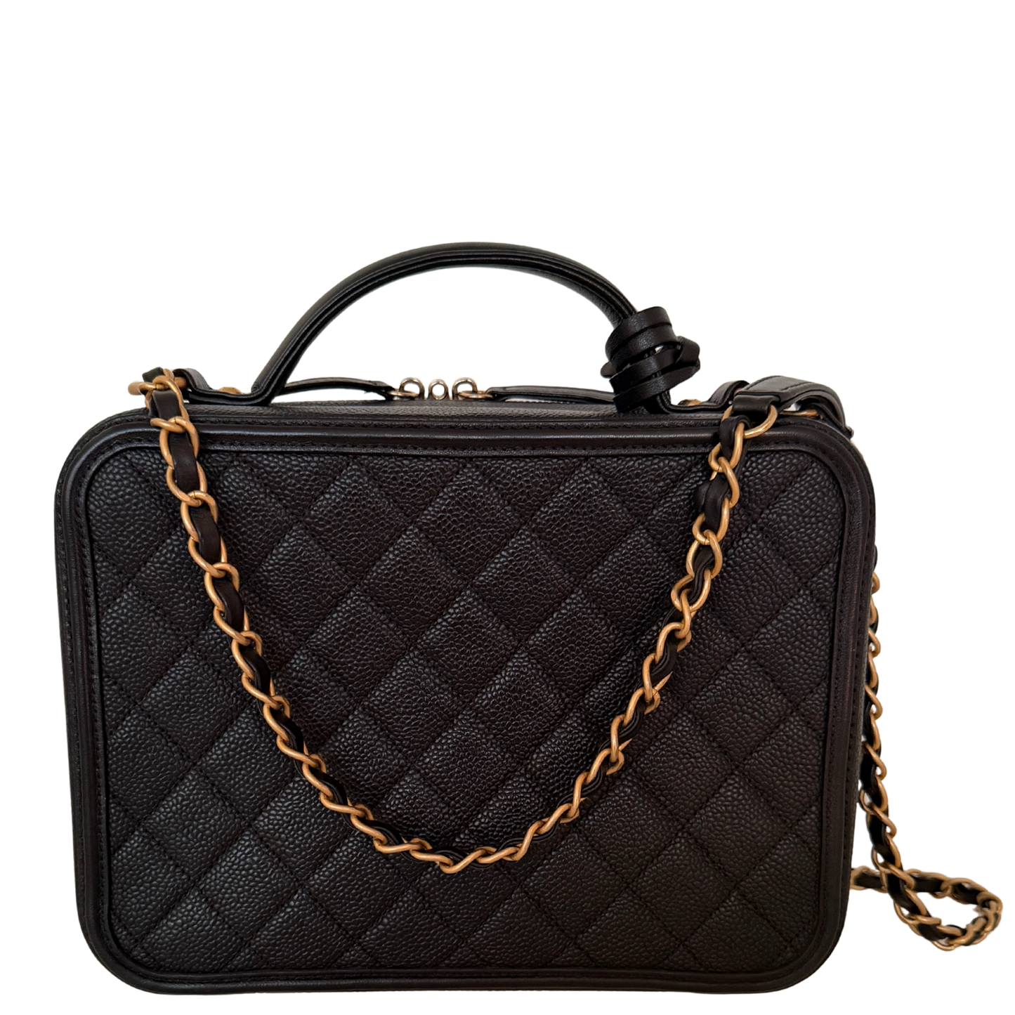 Chanel CC Filigree Vanity Case Large Leder schwarz / sehr gut Chanel