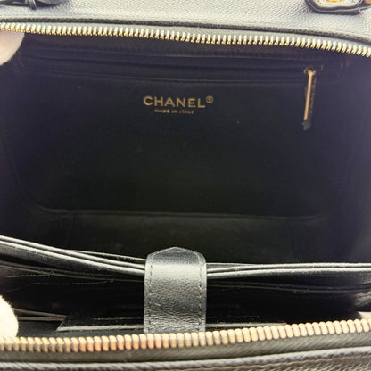 Chanel CC Filigree Vanity Case Large Leder schwarz / sehr gut Chanel