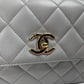 Chanel Trendy CC Top Handle Tasche Lammleder hellgrau Fullset / sehr gut Chanel