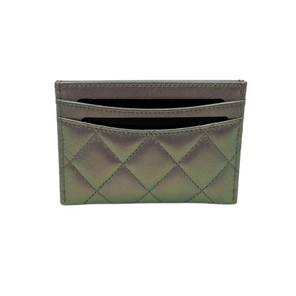 Chanel Iridescent Kartenetui Kartenhalter Leder lila Fullset / neu Echtheitscheck