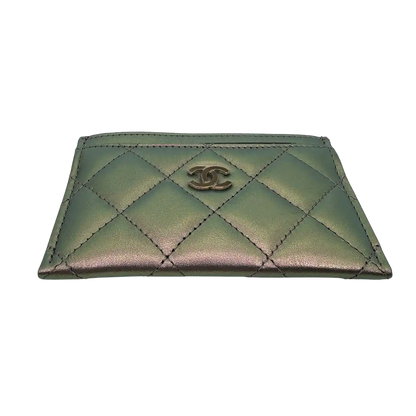 Chanel Iridescent Kartenetui Kartenhalter Leder lila Fullset / neu Echtheitscheck