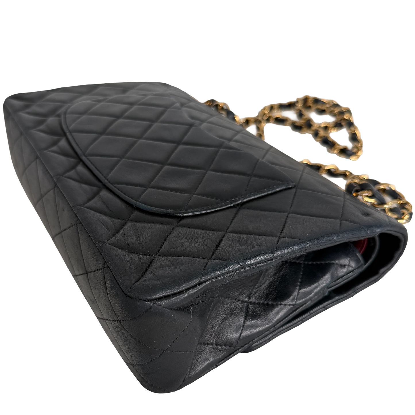 Chanel Timeless Medium Doubleflap Bag Lammleder schwarz GHW / gut Chanel