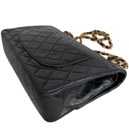 Chanel Timeless Medium Doubleflap Bag Lammleder schwarz GHW / gut Chanel