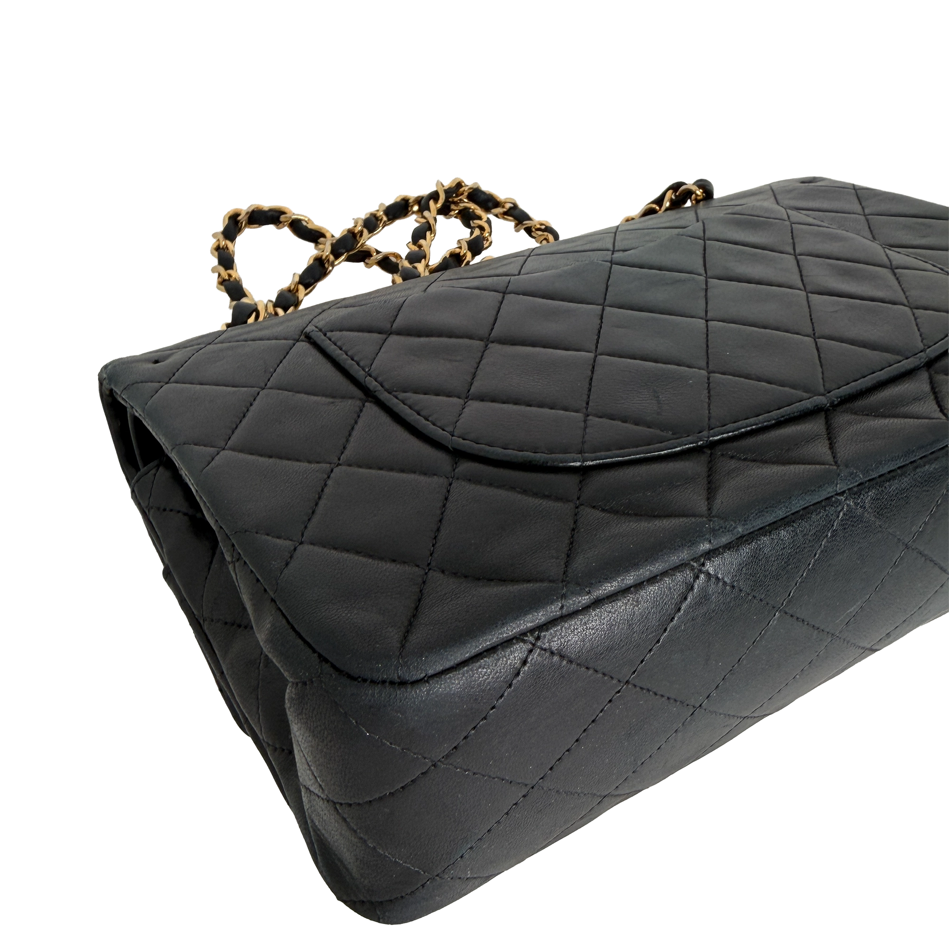 Chanel Timeless Medium Doubleflap Bag Lammleder schwarz GHW / gut Chanel