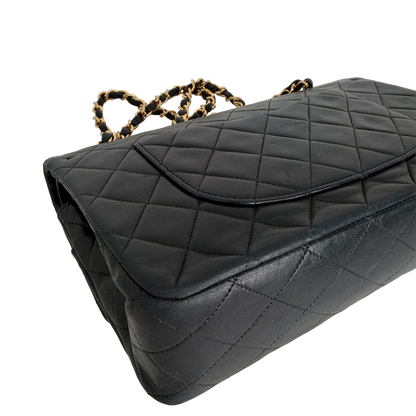 Chanel Timeless Medium Doubleflap Bag Lammleder schwarz GHW / gut Chanel