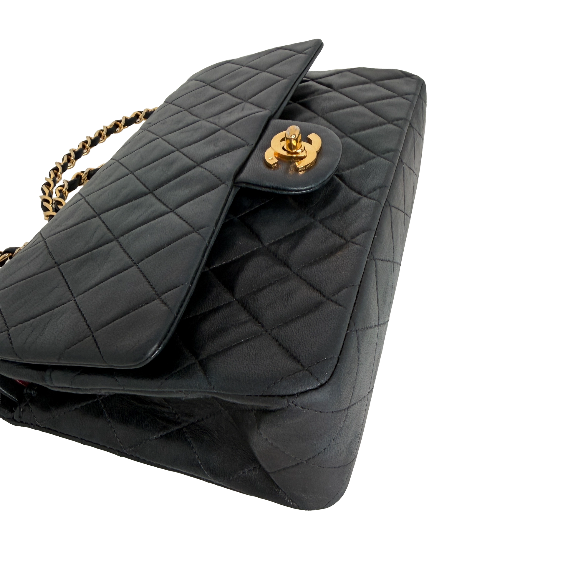Chanel Timeless Medium Doubleflap Bag Lammleder schwarz GHW / gut Chanel