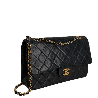Chanel Timeless Medium Doubleflap Bag Lammleder schwarz GHW / gut Chanel