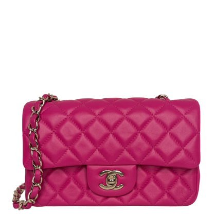 Chanel Classic Mini Rectangular Flap Bag Lammleder Pink Hellgold Chanel