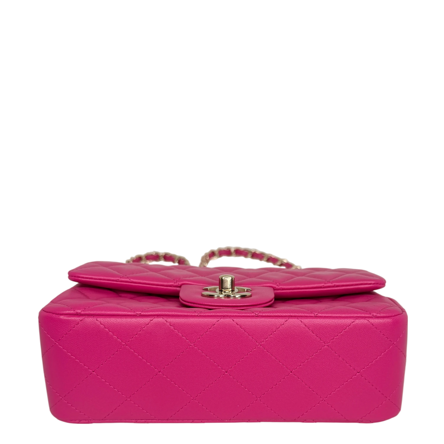 Chanel Classic Mini Rectangular Flap Bag Lammleder Pink Hellgold Chanel