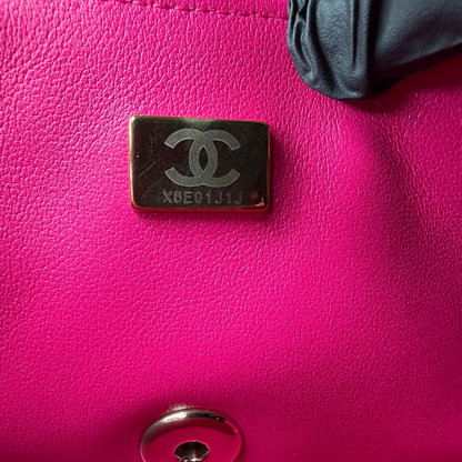 Chanel Classic Mini Rectangular Flap Bag Lammleder Pink Hellgold Chanel