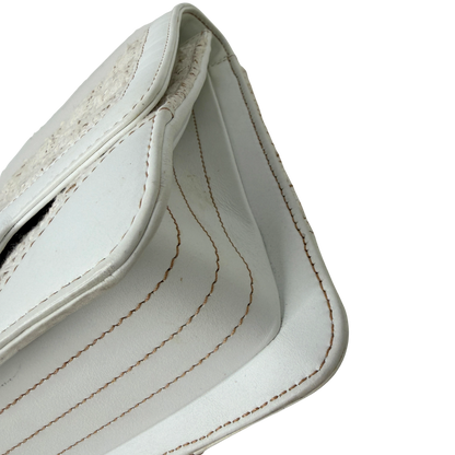 Chanel Classic Square Flap Bag Tweed weiss / beige / sehr gut Chanel