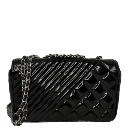 Chanel Coco Boy Flap Bag Small Lackleder silberne Hardware Chanel