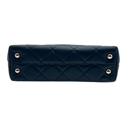 Chanel Matelasse Coco Mark Chain Tote Bag Schultertasche Leder navy ultra rar / sehr gut Chanel