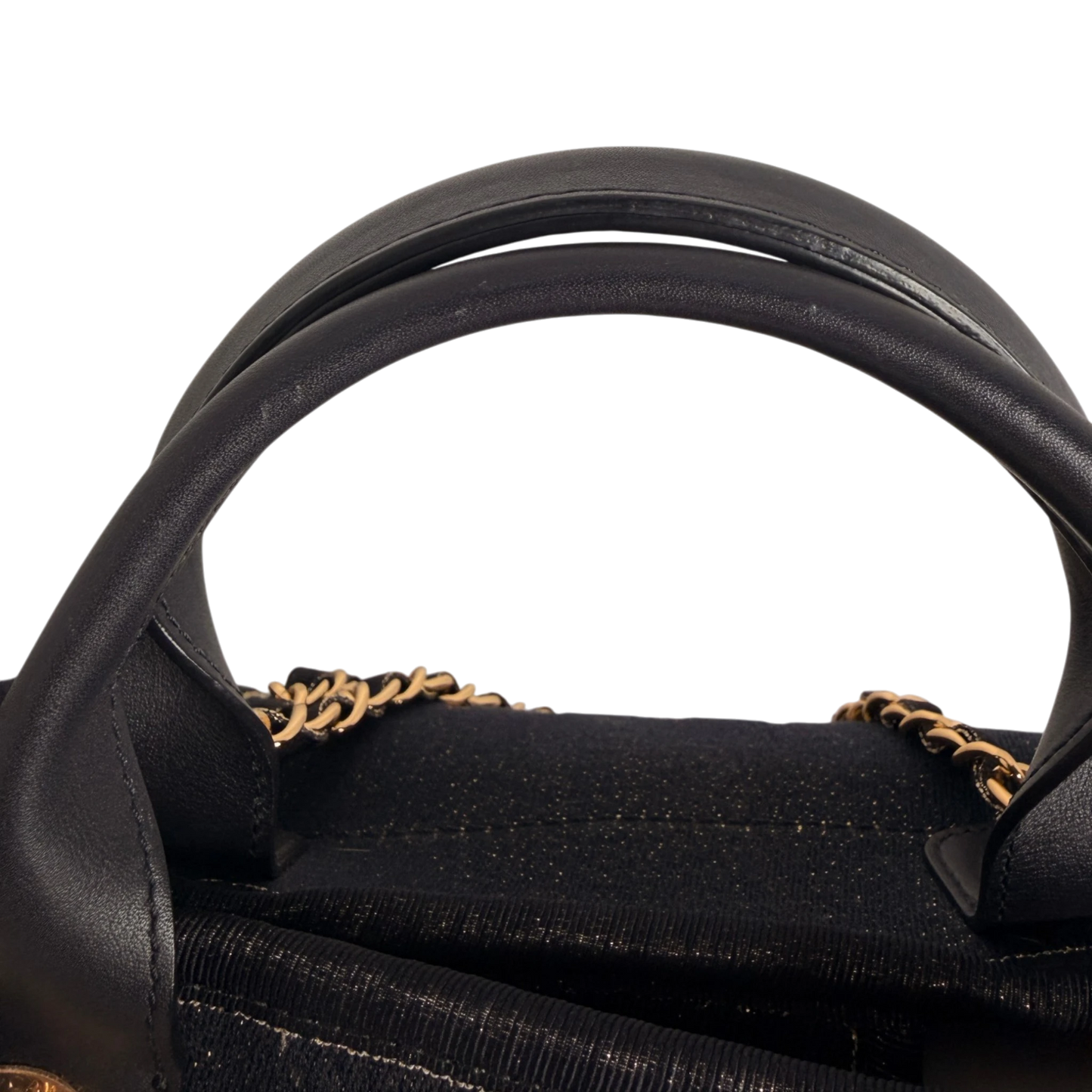 Chanel Deauville Large Shopping Bag Navy Gold Lurex Gold Hardware 2019 Chanel