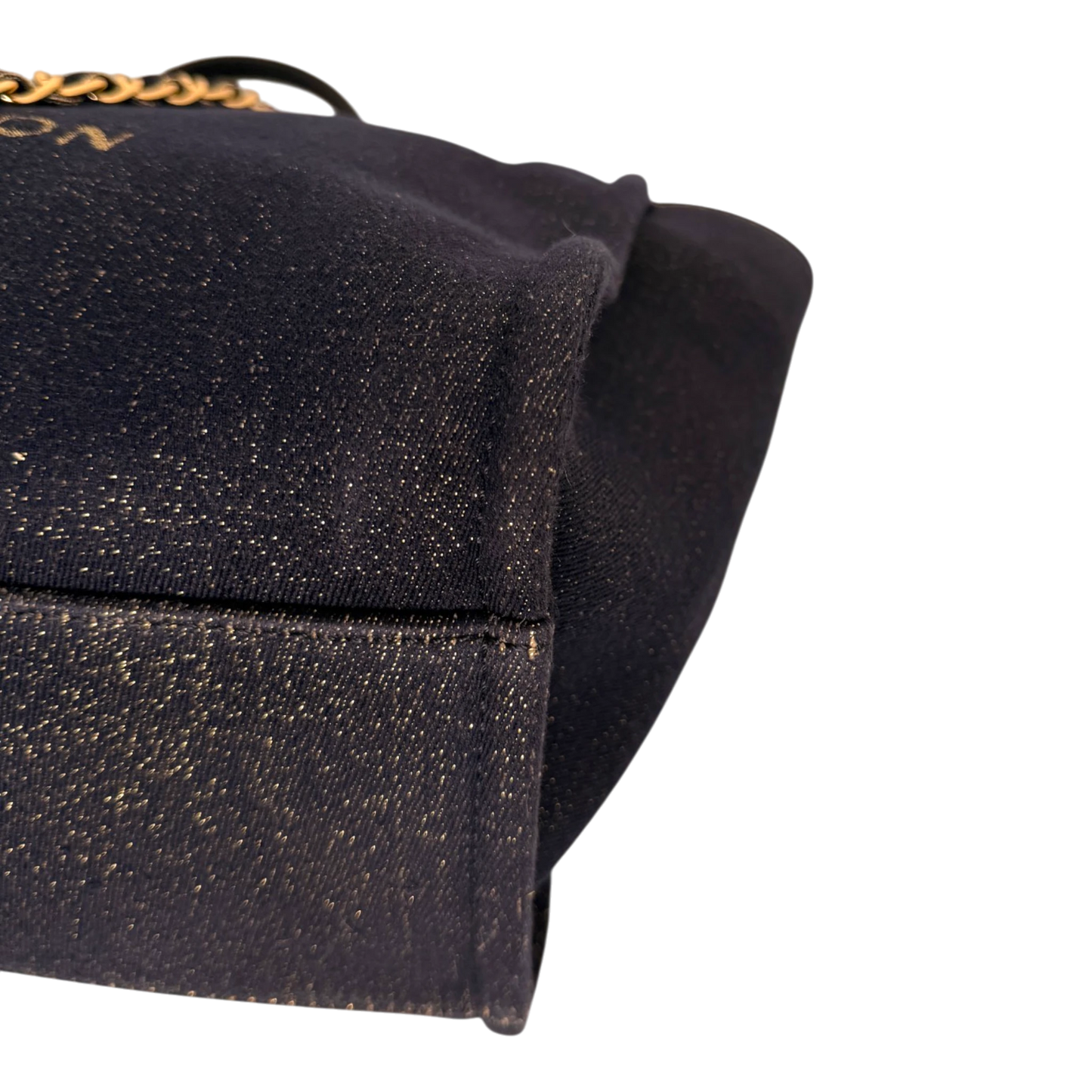 Chanel Deauville Large Shopping Bag Navy Gold Lurex Gold Hardware 2019 Chanel