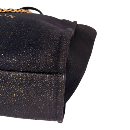 Chanel Deauville Large Shopping Bag Navy Gold Lurex Gold Hardware 2019 Chanel