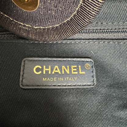 Chanel Deauville Large Shopping Bag Navy Gold Lurex Gold Hardware 2019 Chanel