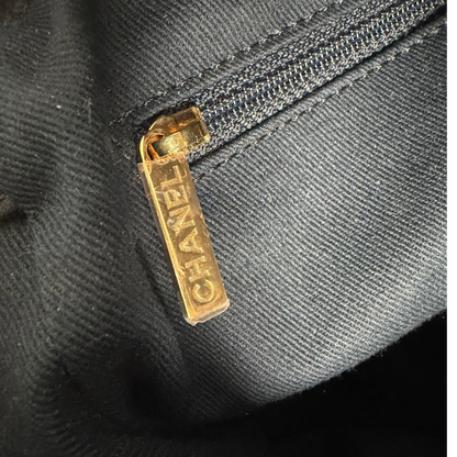 Chanel Deauville Large Shopping Bag Navy Gold Lurex Gold Hardware 2019 Chanel