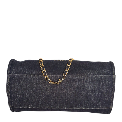 Chanel Deauville Large Shopping Bag Navy Gold Lurex Gold Hardware 2019 Chanel