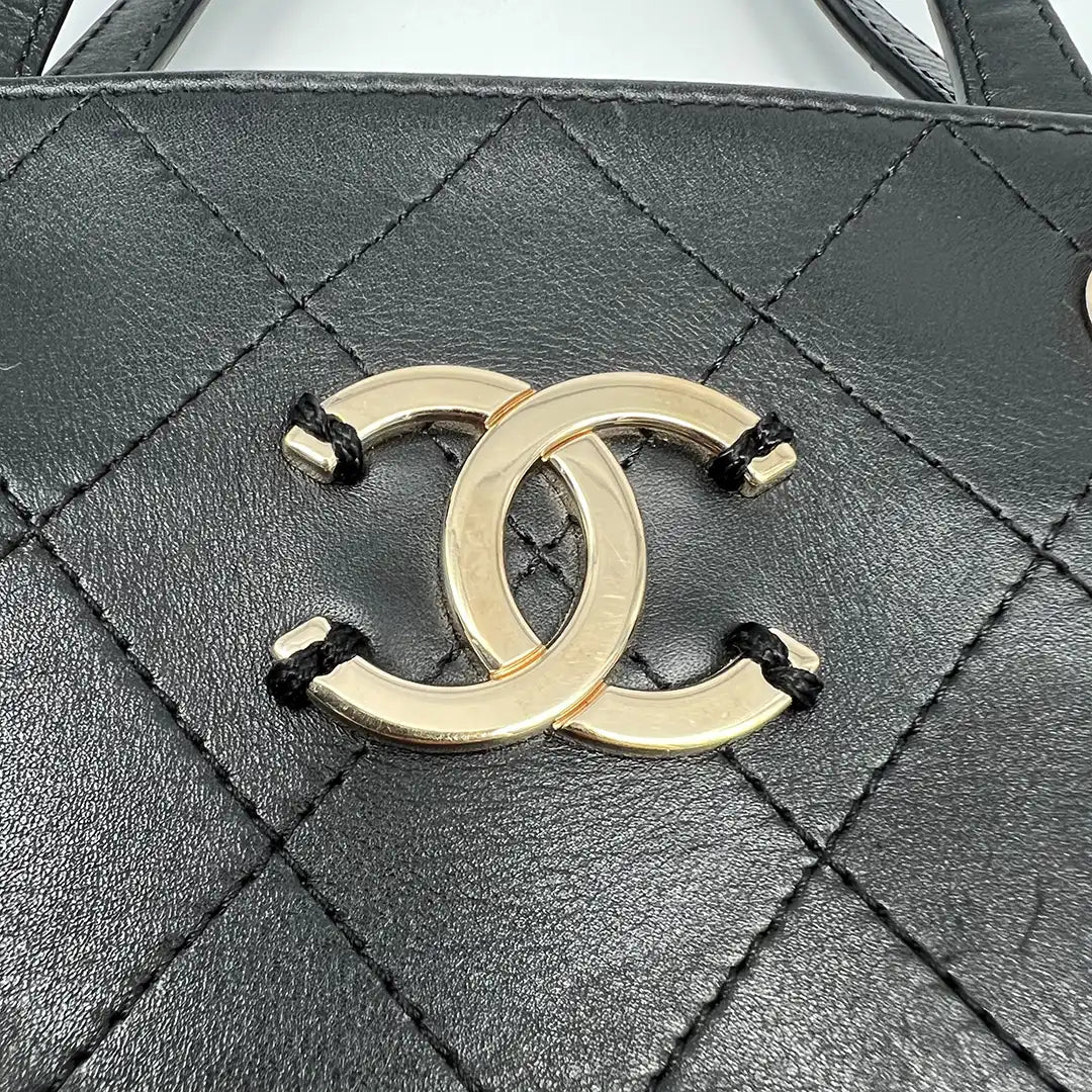 Chanel Deauville Leder Shopping Tasche Fullset / sehr gut Chanel