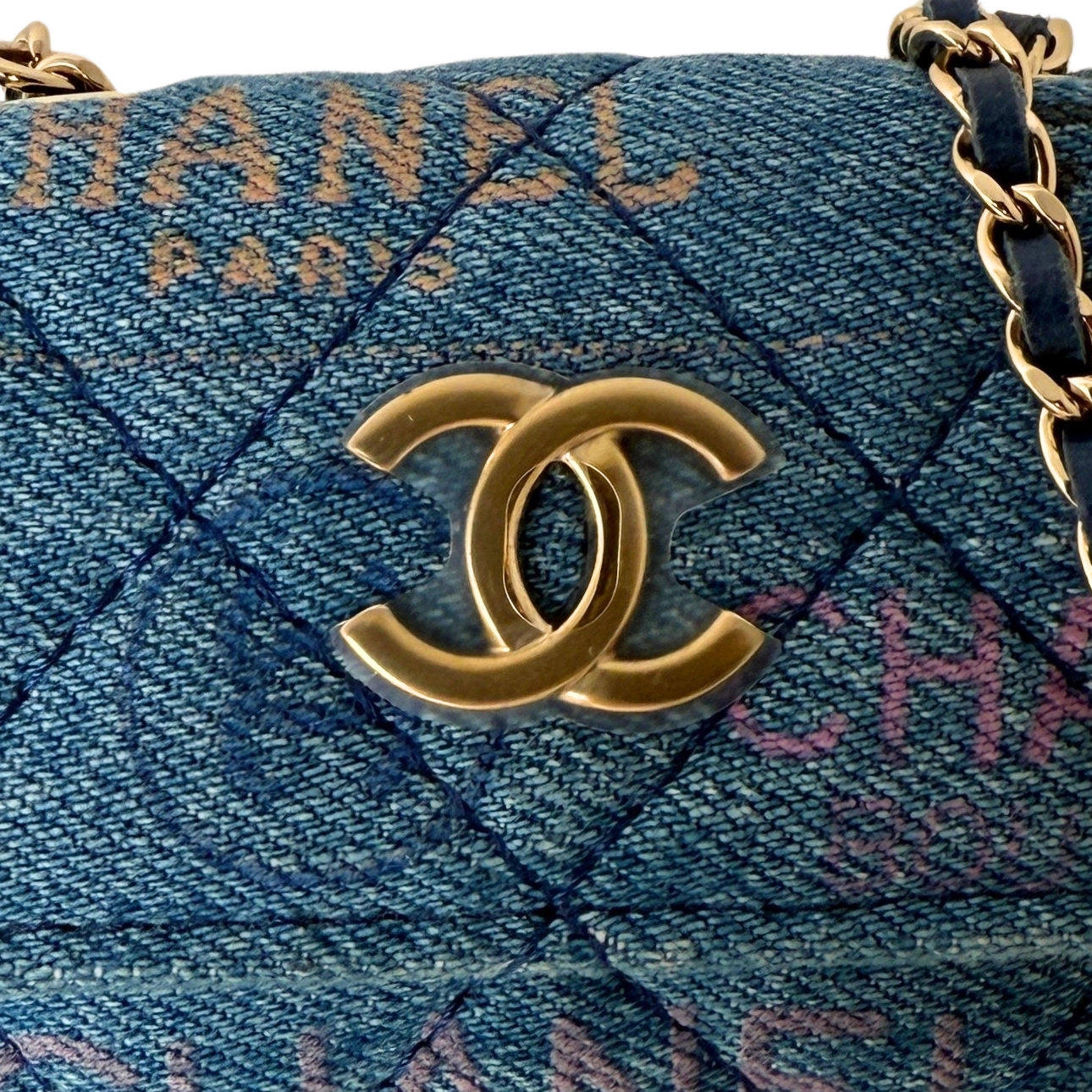 Chanel Micro Flapbag Denim / neuwertig Chanel