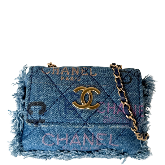 Chanel Micro Flapbag Denim / neuwertig Chanel