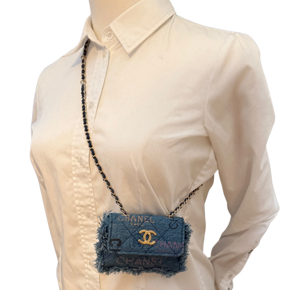 Chanel Micro Flapbag Denim / neuwertig Chanel