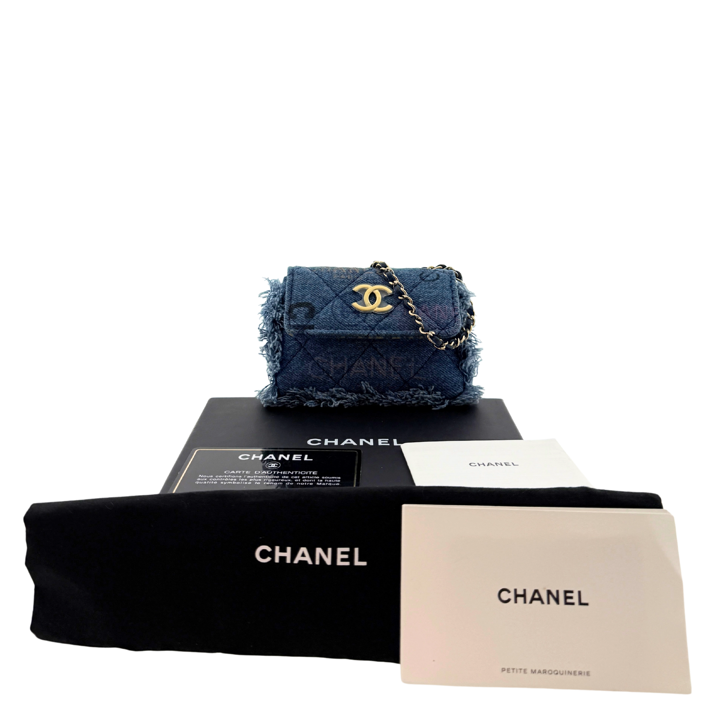 Chanel Micro Flapbag Denim / neuwertig Chanel