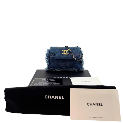 Chanel Micro Flapbag Denim / neuwertig Chanel