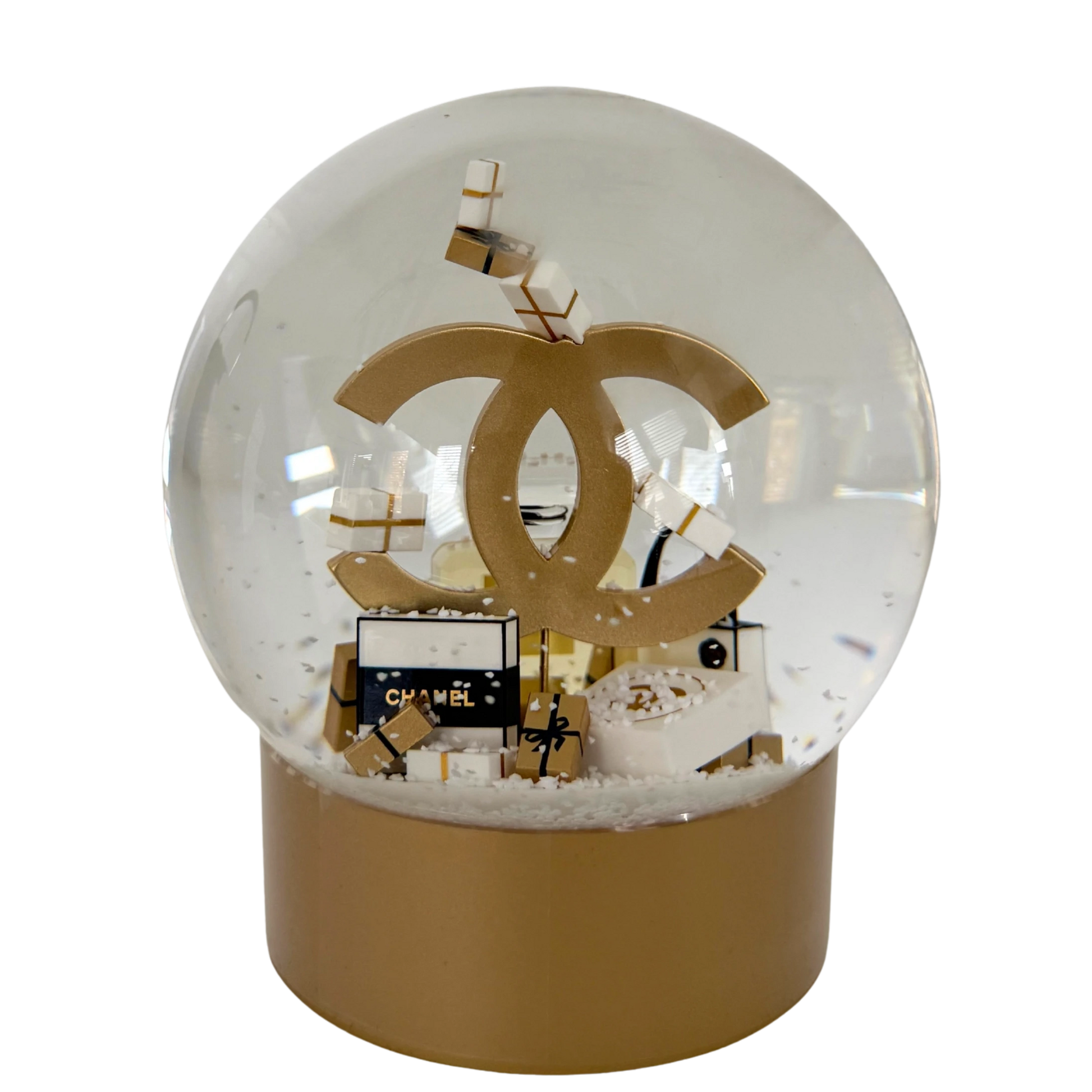 Chanel Schneekugel 2023 Gold / neuwertig Chanel