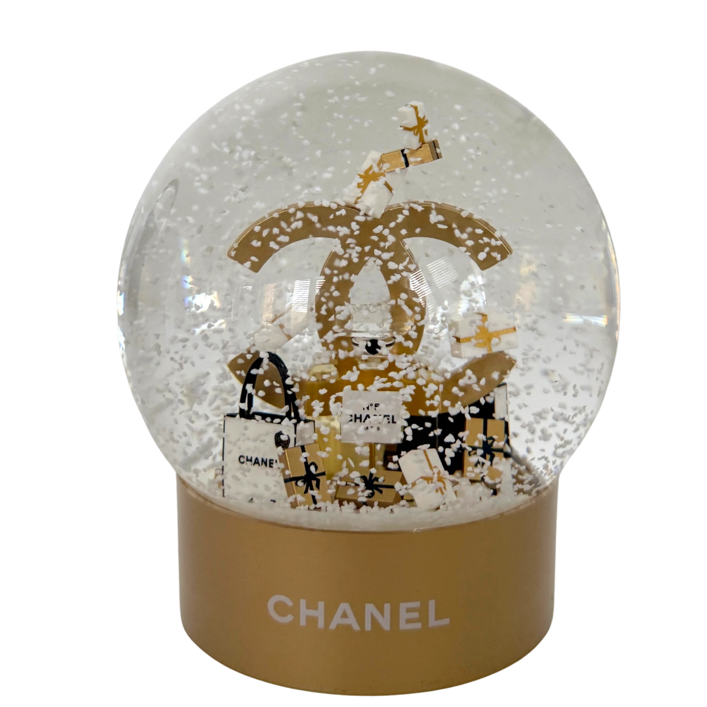Chanel Schneekugel 2023 Gold / neuwertig Chanel