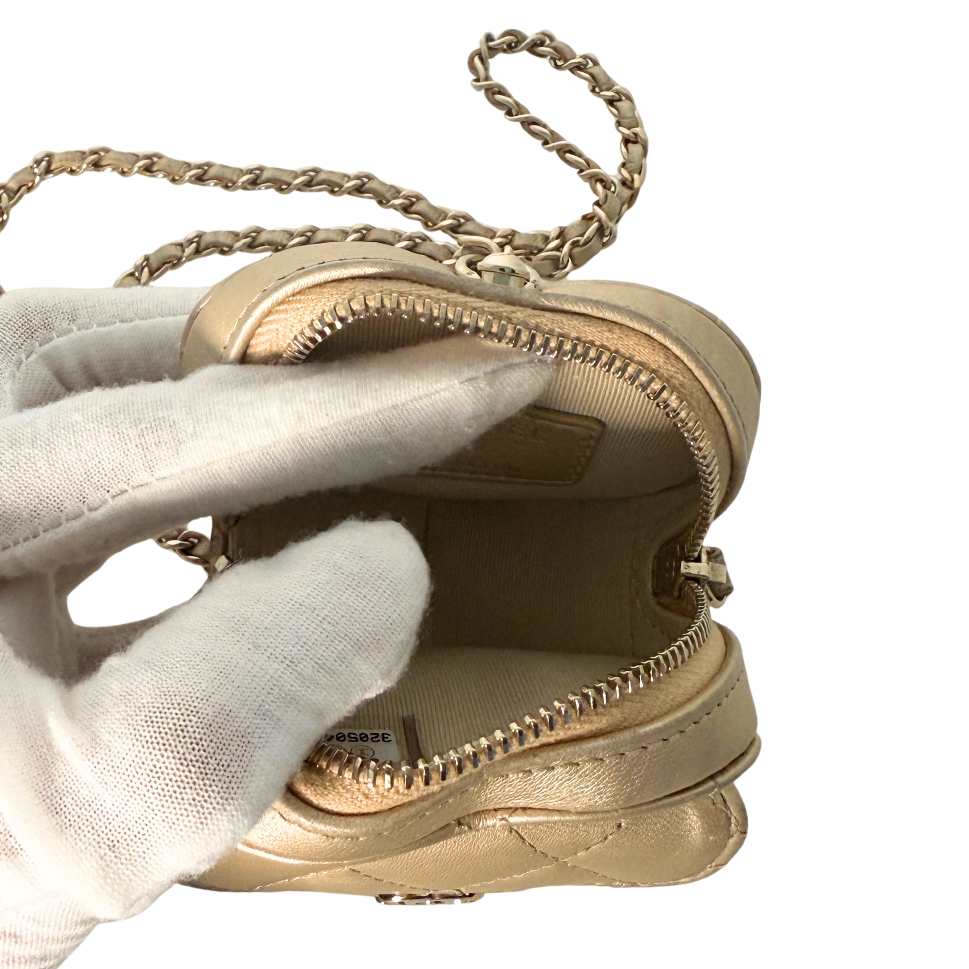 Chanel CC Mini Herztasche Gold  / gut Chanel