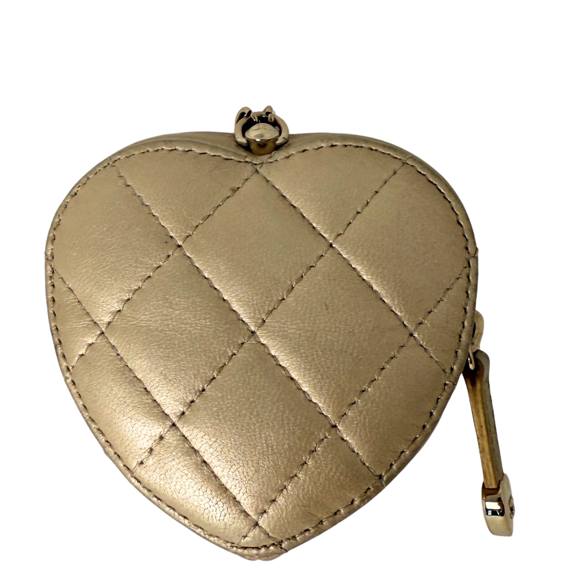 Chanel CC Mini Herztasche Gold  / gut Chanel