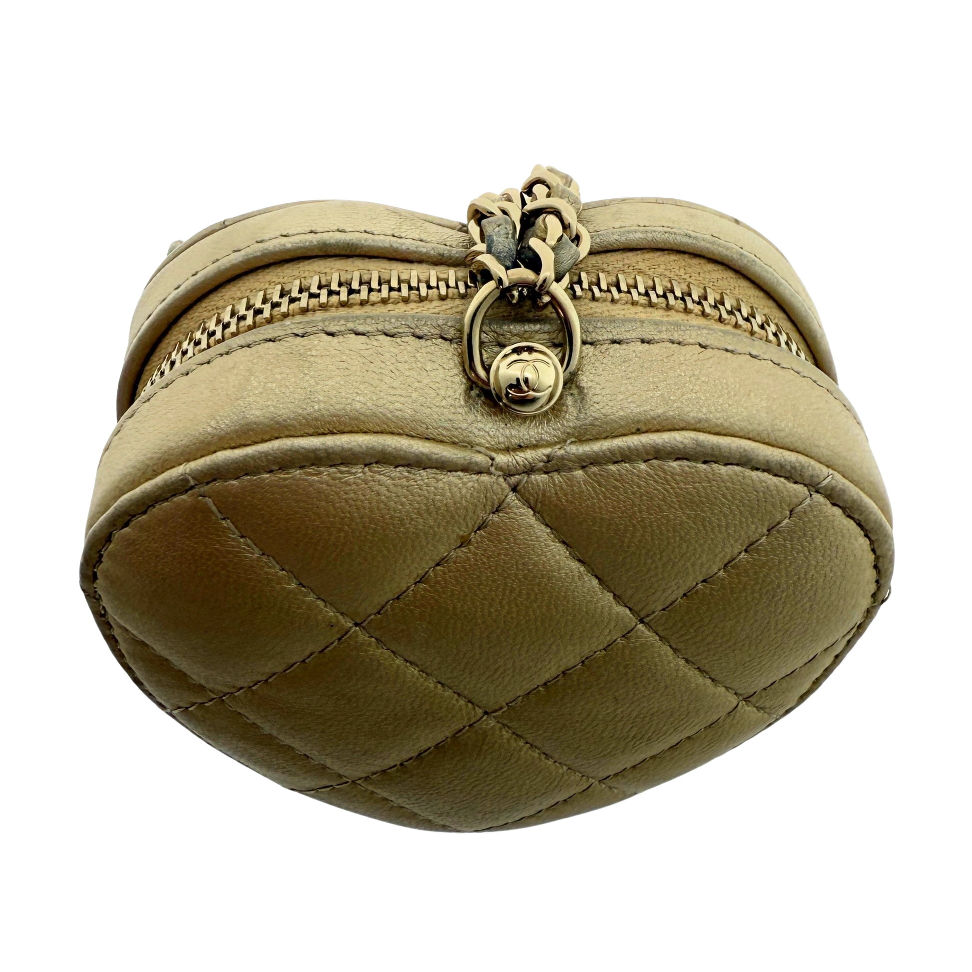 Chanel CC Mini Herztasche Gold  / gut Chanel