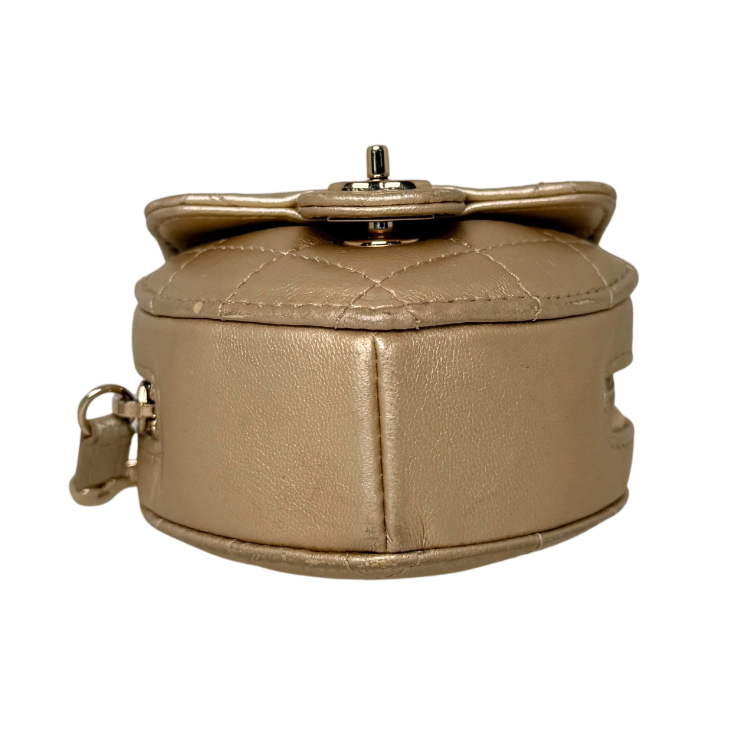 Chanel CC Mini Herztasche Gold  / gut Chanel