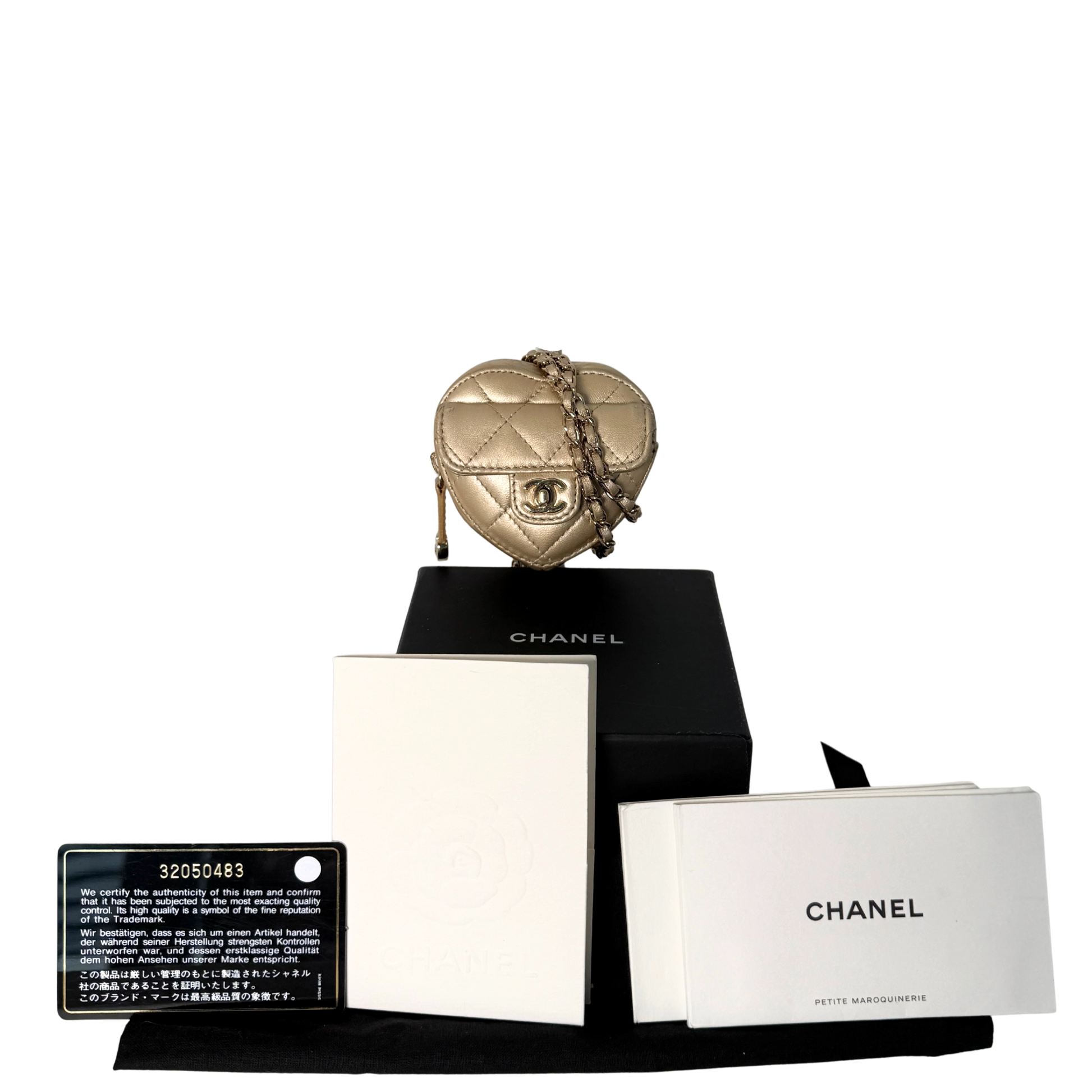 Chanel CC Mini Herztasche Gold  / gut Chanel