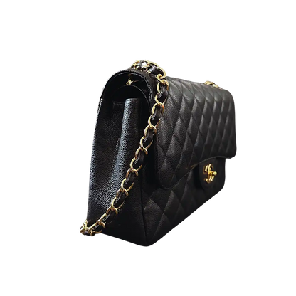 Chanel Timeless Jumbo Double Flap Bag 2011 schwarz Kaviarleder Fullset / sehr gut Chanel