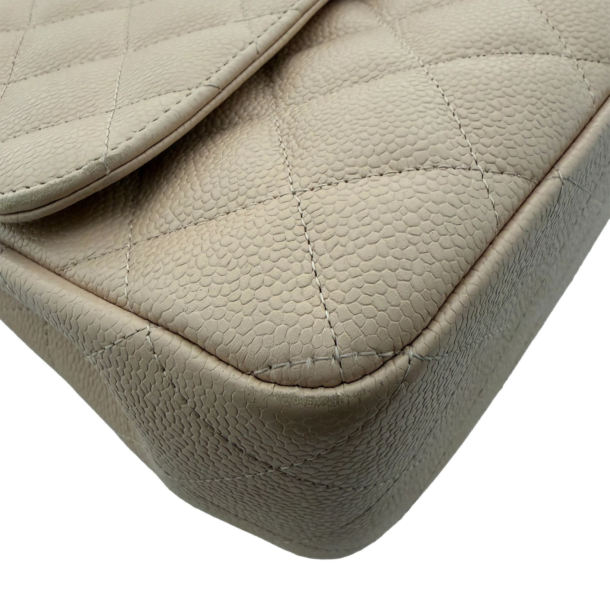 Chanel Timeless Jumbo Single Flap Bag 2010 beige Kaviarleder / gut Chanel