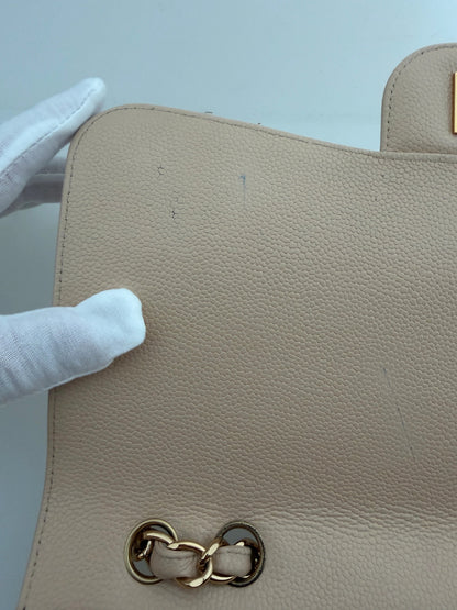 Chanel Timeless Jumbo Single Flap Bag 2010 beige Kaviarleder / gut Chanel