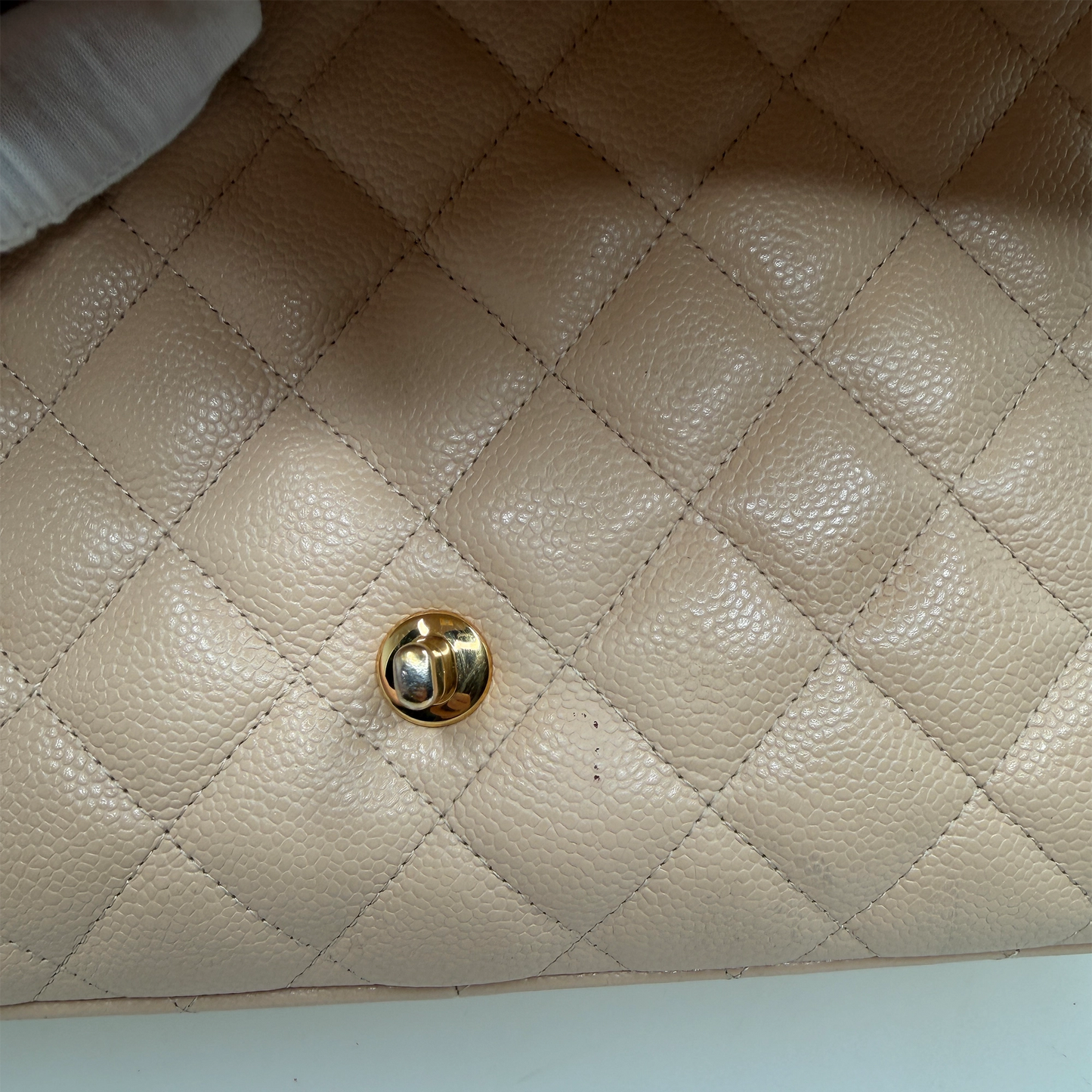 Chanel Timeless Jumbo Single Flap Bag 2010 beige Kaviarleder / gut Chanel