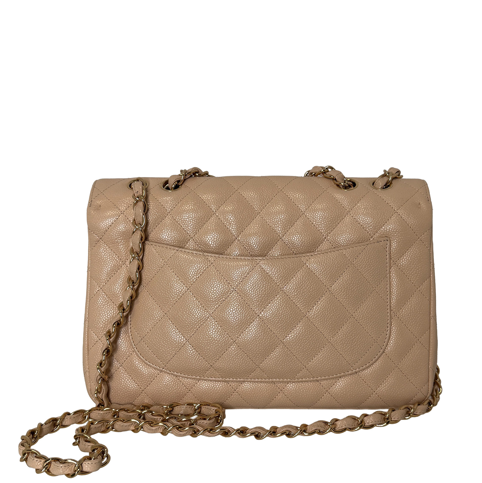 Chanel Timeless Jumbo Single Flap Bag 2010 beige Kaviarleder / gut Chanel